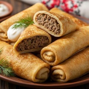 Блинчики с мясом, 4шт